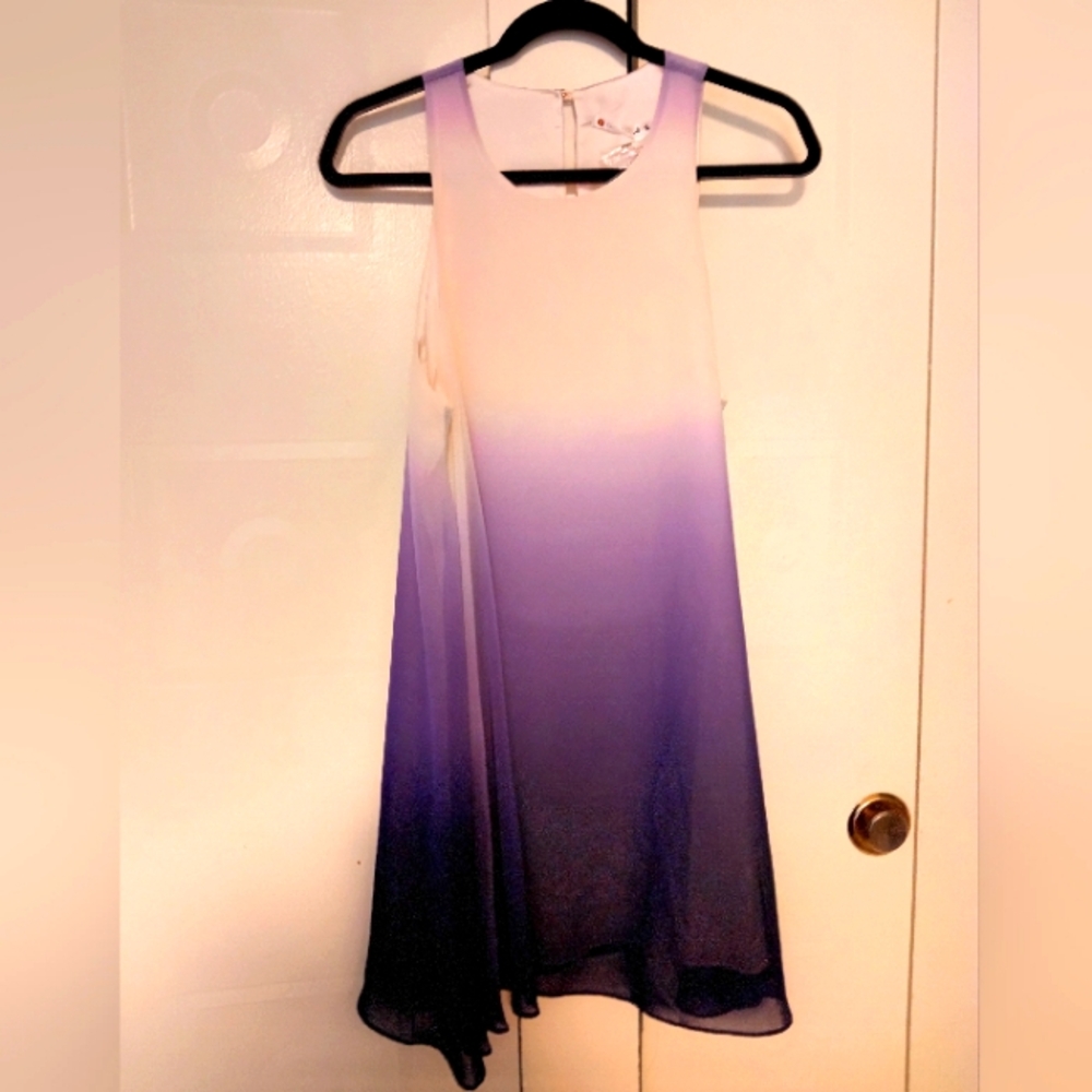 NWT Anthropologie Chelsea and Violet Purple Ombre Slip Mini Dress Lightweight